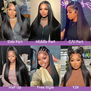 13x6 HD Lace Frontal <b>Wigs</b> Straight Indian Hair <b>Wigs</b> for Black <b>Women</b>,Glueless Full Lace Front <b>Wig</b> Human Hair Cuticle Aligned - Product Image 6