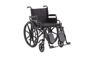 Silla de Ruedas Plegable de Acero Negro con Reposapiés Neumático Elevador y Cojín de Alivio de Presión - Product Image 4