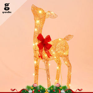 Waterdichte, lichtgevende kerstrendier bruiloft feest metalen frame commerciële motief landschapsverlichting - Product Image 3