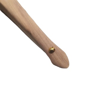 Abanico de mano blanco de madera y papel plegable para bodas, fiestas de baile, manualidades DIY - Product Image 3