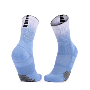 Unisex Gradient Mid-Calf Basketball <b>Socks</b> Terry Cushion Moisture Wicking Breathable Sports Game <b>Socks</b> High Quality Wholesale - Product Image 4