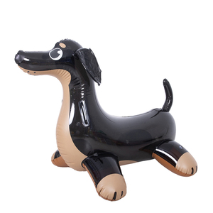 Dachshund inflable Ride-On Pool Flotador Diseño de perro salchicha con asas resistentes Vinilo duradero grueso para niños Adolescentes Diversión acuática - Product Image 1
