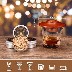 Hộp Màu Cocktail Hút Thuốc Kit Whiskey Infuser Set Với Torch 4 Gỗ Chip & <span class=keywords><strong>Ice</strong></span> Stones <span class=keywords><strong>Cubes</strong></span> Cho Thanh Sử Dụng & Quà Tặng - Product Image 4