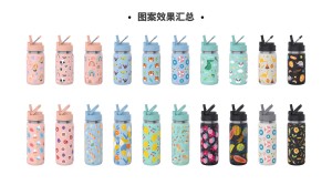 Nuovo design di alta qualità in acciaio inox bottiglie di acqua caldo freddo isolato per bambini bottiglia con paglia - Product Image 6