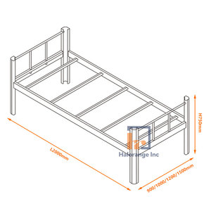 Home Hospital Iron Modern Extendable Heavy Duty Black White Metal Bunk <b>Bed</b> for Hotel Hostel Adult Kids Dormitory - Product Image 5