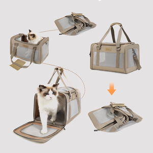 Collapsible Breathable Pet Carrier <strong>Bag</strong> Large Capacity Portable Travel Tote <strong>Bag</strong> <strong>Small</strong> Cats <strong>Dogs</strong> Outdoor Use - Product Image 5