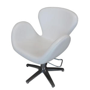 Chaise de barbier pliable en cuir synthétique blanc, robuste, avec pompe hydraulique, base à cinq griffes, couleur personnalisable, rotation à 360 degrés - Product Image 4