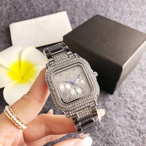 Elegante <span class=keywords><strong>Reloj</strong></span> Deportivo Versátil para Hombre Guesses, <span class=keywords><strong>Reloj</strong></span> de Negocios con Esfera Cuadrada Completamente Adornada con Diamantes - Product Image 5