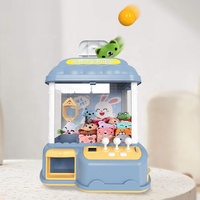 Mainan cakar Mini boneka penangkap permainan arcade mesin penjual otomatis mesin boneka pengambil elektronik yang dioperasikan dengan lampu dan musik
