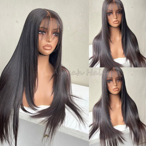 Pelucas <span class=keywords><strong>de</strong></span> Cabello Humano Liso Vietnamita Virgen con Flequillo, sin Pegamento, con Doble Trama, para Mujer - Product Image 4