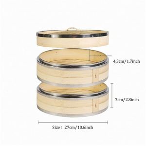 Cuiseur vapeur pliable en acier inoxydable <span class=keywords><strong>pour</strong></span> la cuisson, avec panier vapeur en bambou et cuiseur vapeur à <span class=keywords><strong>couscous</strong></span> en bois <span class=keywords><strong>8</strong></span> compartiments - Product Image 4
