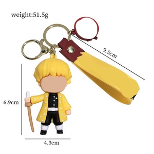 تصاميم جديدة رائجة البيع، سلسلة مفاتيح كرتونية من البلاستيك الناعم ثلاثي الأبعاد مخصصة بشخصيات الأنمي والأفلام، متوفرة في المخزون - Product Image 3