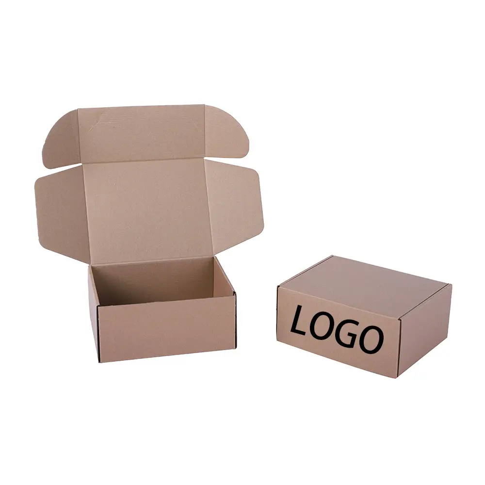 Складная упаковка, маленькая Гофрированная коробка, 4x4x2, коричневая крафтбумага, двухслойная Гофрированная коробка
