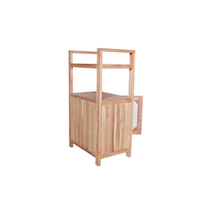 Élégante armoire en teck et rotin avec une porte, alliant texture naturelle et fabrication robuste pour un rangement élégant et fonctionnel. - Product Image 3