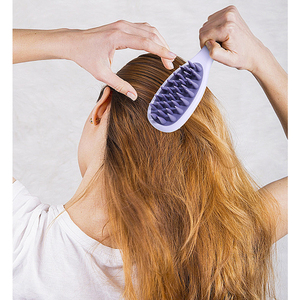 Thiết Kế Mới Hai Mặt Dầu Gội Massager Silicone Detangling Tóc Bàn Chải Tóc Mịn Massage Da Đầu Bàn Chải - Product Image 1
