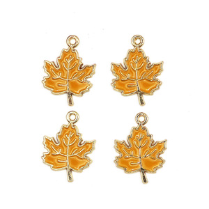 Abalorios de Calabaza y Hoja de Arce para Acción de Gracias, Aleación de Zinc 16x22mm, Accesorios de Joyería DIY para Collares y Llaveros - Product Image 4