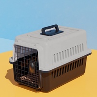 Cage de transport pour animaux de compagnie approuvée par les compagnies aériennes, boîte de transport en plastique pour animaux de compagnie, cage de transport portable pour chiens et chats, maison de voyage respirante