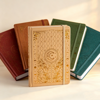 Cuaderno de Cuero PU de Tapa Dura Estilo Vintage, Cosido, con Grabado en Relieve y Lámina Dorada, con Banda Elástica, para la Escuela, Oficina y Uso Diario