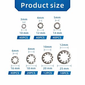 Arandelas de Bloqueo Dentadas Internas de Acero 65 Mn y Acero Inoxidable 304 con Acabado de Zinc Negro para Uso General en la Industria - Product Image 2