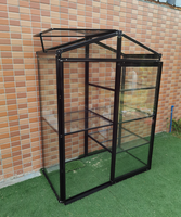Serre en aluminium avec étagères intégrées pour plantes, petite serre de jardin extérieure pour la culture de fleurs et de légumes