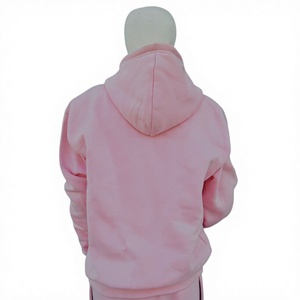 Sudadera Corta con Capucha Rosa para Mujer, Manga Larga, Color Sólido, Tejido de Punto, Algodón, Ropa de Invierno, Bordado Frontal - Product Image 4
