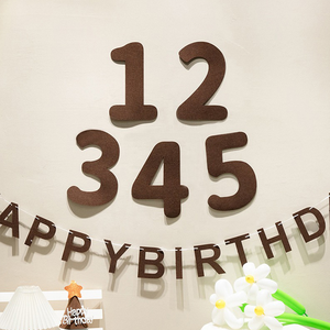 Feliz cumpleaños tema Fiesta accesorios decoración nuevo fieltro fiesta de cumpleaños suministros Banner sombrero para cien días cumpleaños - Product Image 6