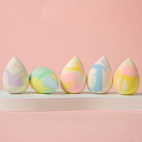 Éponges de maquillage lavables de haute qualité, personnalisables avec logo, douces, trois couleurs, pour le visage, marque privée, vente en gros