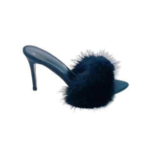 Xinzirain personnalisé élégant sandales à glissière en fourrure classique bout pointu <span class=keywords><strong>talon</strong></span> aiguille femmes sandale à fourrure <span class=keywords><strong>avec</strong></span> fourrure - Product Image 1
