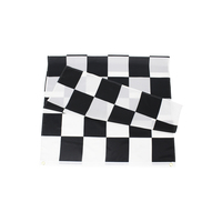 Drapeau à carreaux noir et blanc double face en polyester 100 %, style volant, 3x5 pieds, doux, en stock