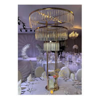 Support à fleurs romantique fait main en cristal, support à fleurs suspendu en cristal, lustre, centre de table de mariage