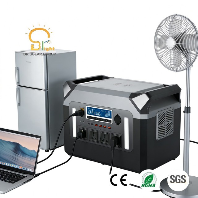 BR SOLAR 3000w 2000w Portable Power Station 3000w Solar Power 25.6V Battery Solar Power Backup Generator for Home Emergency