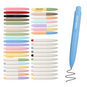 Rosa süße Mini-Gel schreiber mit benutzer definiertem Logo 0,5mm kurze schwarze Plastik fett stifte zum Verkauf - Product Image 1