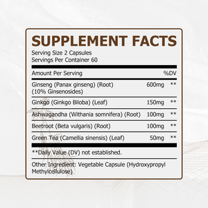 OEM ODM Private Label Panax Ginseng Capsules with Green Tea Support Cognitive Function Support Skin Health Capsules - Product Image 2