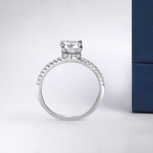 Nguồn Nhà Sản Xuất Moissanite Đồ Trang Sức Bán Buôn Có Thể Điều Chỉnh Moissanite Vòng Phụ Nữ Ngón Tay Lời Hứa 925 Bạc Moissanite Nhẫn - Product Image 4