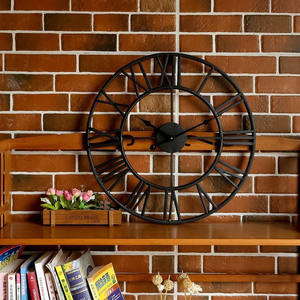 الجملة ديكور المنزل الحديث كبيرة 3d ساعة جدار معدنية العتيقة الكلاسيكية الحديد جولة شكل ساعة الحائط الكوارتز - Product Image 4