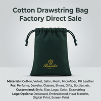 Sac de rangement en coton anti-poussière avec cordon de serrage, pochette en coton pour emballage, pochette cadeau en coton avec logo personnalisé, pochette à bijoux en coton