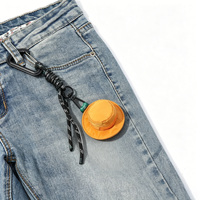 Porte-clés mousqueton en forme de bob avec mini sac de rangement, réutilisable, écologique, durable, cadeau fête des pères, breloque de sac colorée