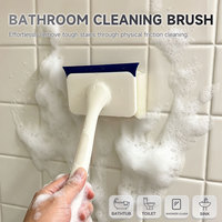 Cepillo de Limpieza para Ducha 2 en 1 Desmontable con Esponja Nano y Cabezales Reemplazables de Espuma Viscoelástica para Azulejos, Vidrio y Bañera