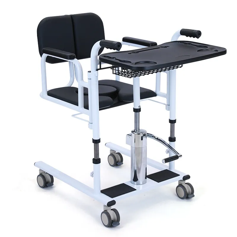 Sedia di trasferimento regolabile in altezza sollevamento paziente trasferimento ascensore sedia a rotelle per disabili