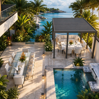 Pergola en aluminium thermolaqué de luxe fournie par l'usine - résistante au vent et durable pour les restaurants et jardins en plein air