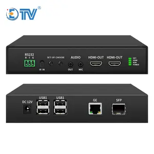 ETV 4k kvm 10g genişletici video ses fiber genişletici üzerinden desteği harici ses Gigabit Ethernet portu