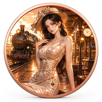 Pièce de monnaie en cuivre pur 999 de 1 oz, couleur, haute relief, thème Beauté Urbaine, plusieurs types, édition collector 3D