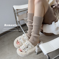 Chaussettes chaudes tricotées en fibre acrylique pour femme, longues (40-50 cm), colorées, style ample, pour l'automne et l'hiver