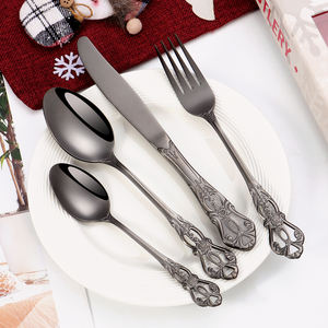 Nouveau Noël En Acier Inoxydable Cuillère Fourchette et Couteau Cadeau Ensemble Royal Argenterie Ensemble De Mariage 24pcs Miroir Or Couverts Ensemble - Product Image 4