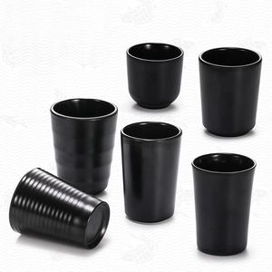 <span class=keywords><strong>Tasse</strong></span> à eau en <span class=keywords><strong>plastique</strong></span> noir givré, <span class=keywords><strong>imitation</strong></span> porcelaine, pour restaurant, fondue, barbecue, vaisselle de table - Product Image 3