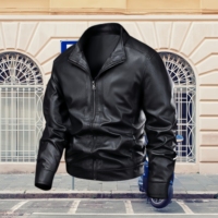 Veste Homme – Nouvelle Collection Décontractée Rétro en PU, Style Motard Tendance avec Fermeture Éclair Respirante – Vente en Gros Usine
