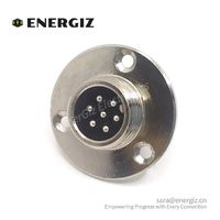 Conector de aviación de tornillo M12 de 7 pines y 12mm, enchufe de montaje en Panel, para conectores circulares