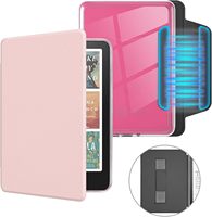 Sarung Kulit PU Berkualitas dengan Cetakan Khusus dan Lapisan TPU Transparan untuk Kindle Scribe 2024/E-reader Paperwhite dengan Tali Pengikat Pelindung
