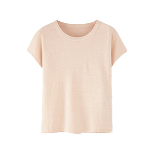 Camiseta Deportiva de Mujer, Mezcla de Algodón y Poliéster, Manga Corta, Tejido Transpirable, Color Sólido, para Gimnasio, Casual o Uso Diario - Product Image 1