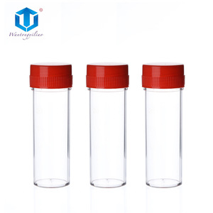 Tube à écouvillon médical jetable Wantong 20 ml avec bouchon à vis, tube à échantillon en plastique à fond plat - Product Image 1